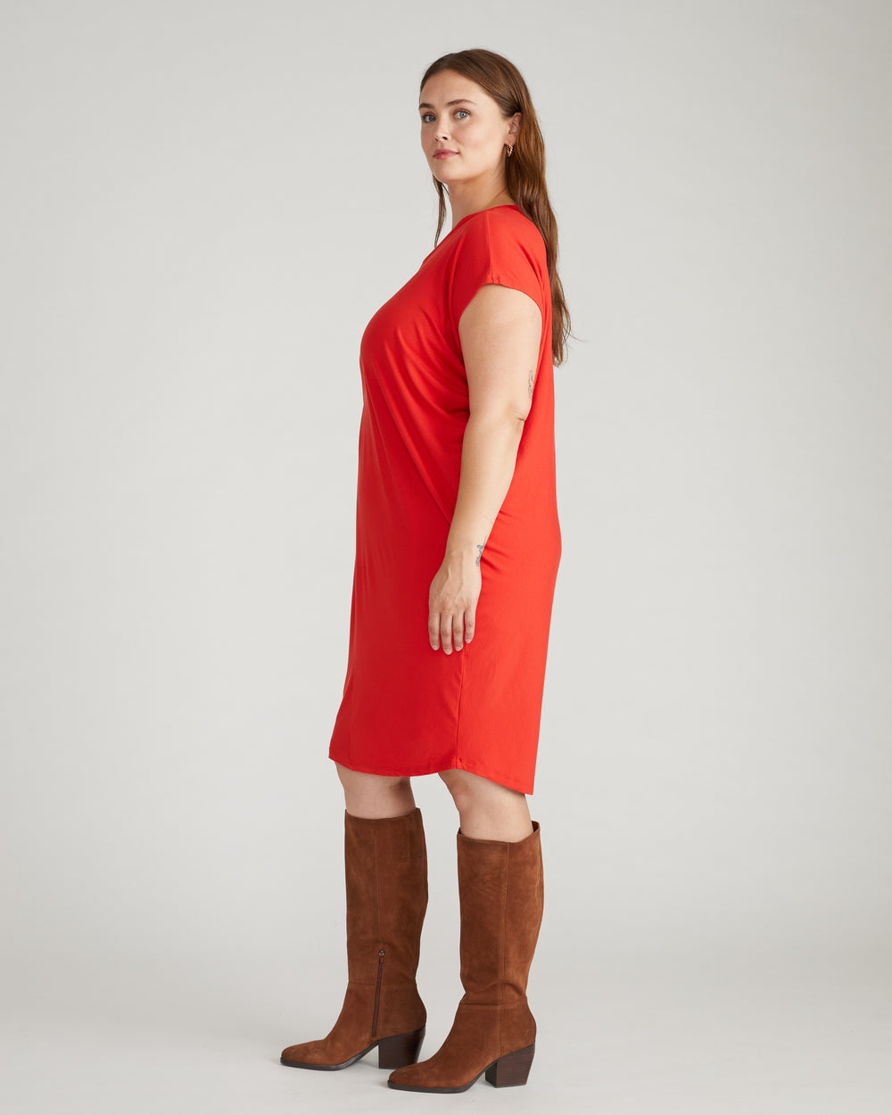 Carrea Relaxed Liquid Jersey Dress - Lipstick