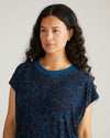 Carrera Relaxed Liquid Jersey Dress - Deep Teal Animal Print