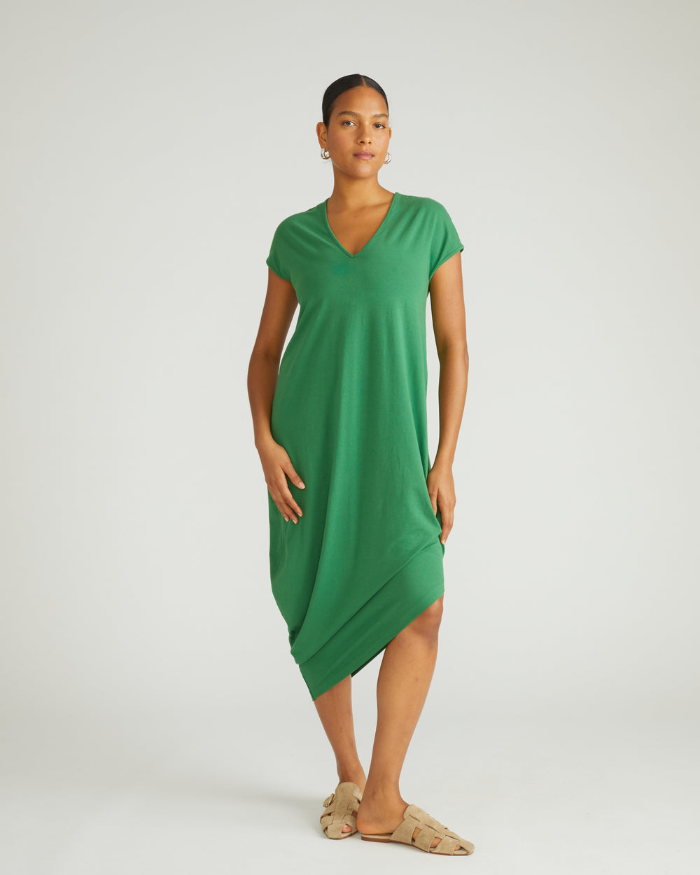 Iconic Geneva V-Neck Dress - Clover