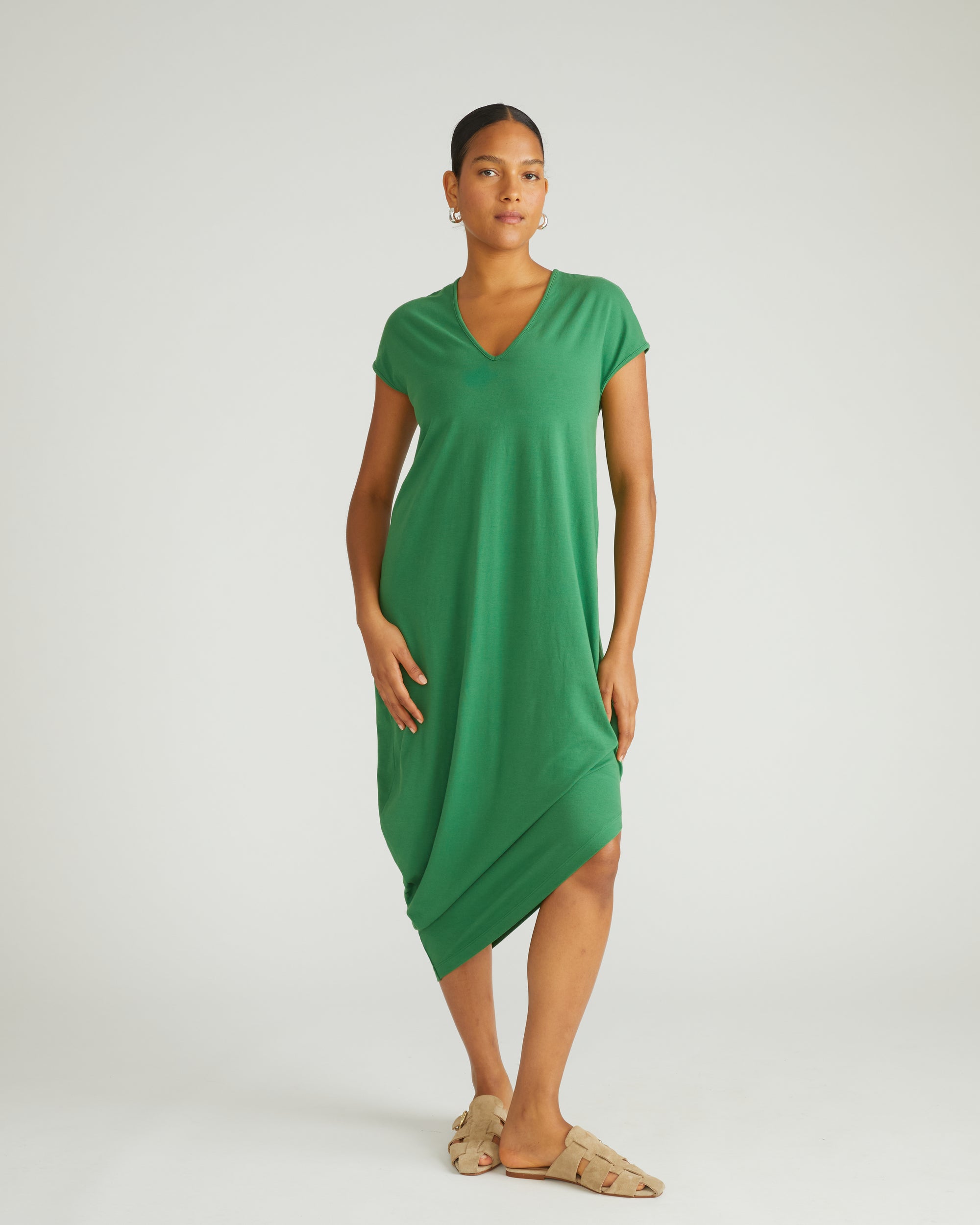 Iconic Geneva V-Neck Dress - Clover