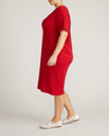 Teresa Liquid Jersey V-Neck Dress - New York Red | Plus Size & Straight Size Women's Fashion | Universal Standard