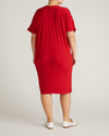 Teresa Liquid Jersey V-Neck Dress - New York Red | Plus Size & Straight Size Women's Fashion | Universal Standard
