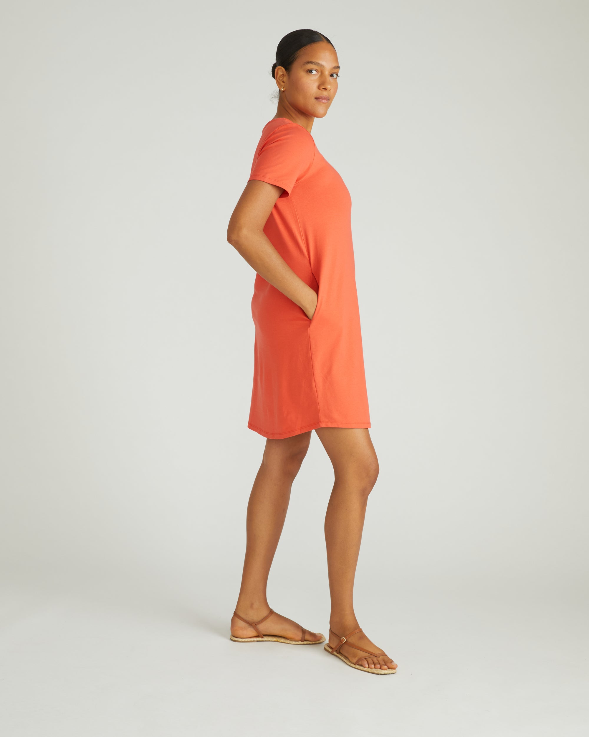 coral short sleeve dress Audrey Dress Short Sleeve (Coral Pink) S