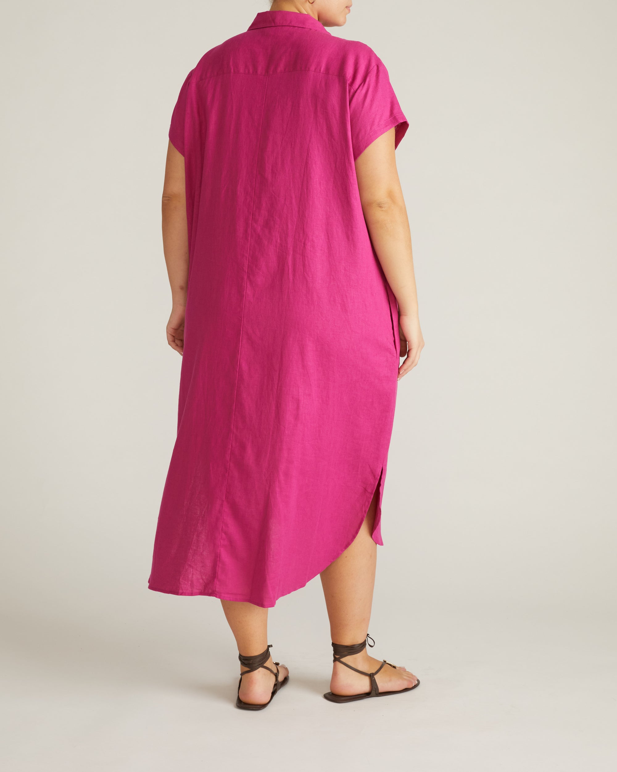 Dune Linen Shirtdress - Hyper Pink | Plus Size & Straight Size Women's Fashion | Universal Standard