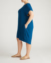 Helen Liquid Jersey Shift Dress - Blue Teal | Plus Size & Straight Size Women's Fashion | Universal Standard