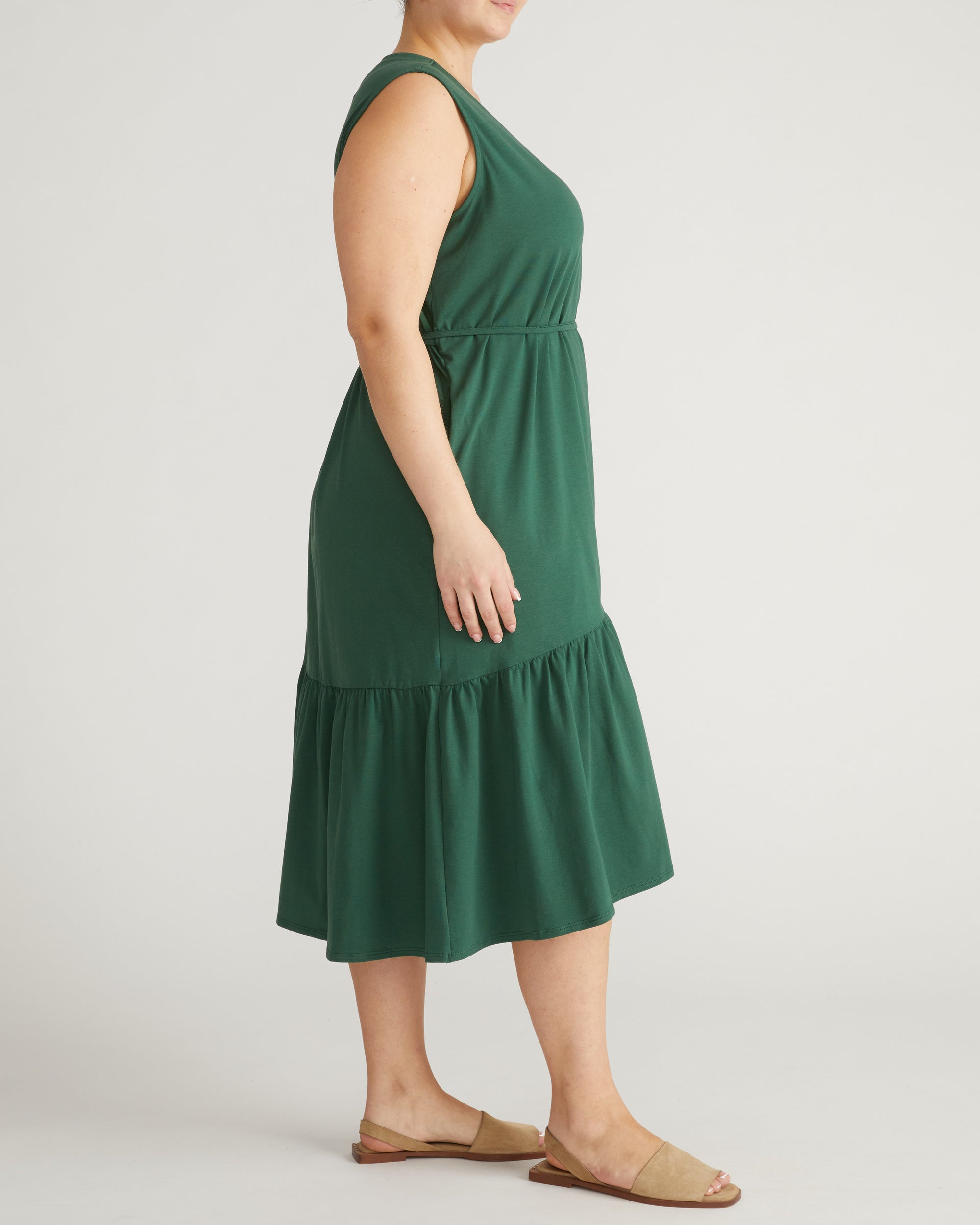 Tiered Twirl Wrap Dress - Conifer | Plus Size & Straight Size Women's Fashion | Universal Standard