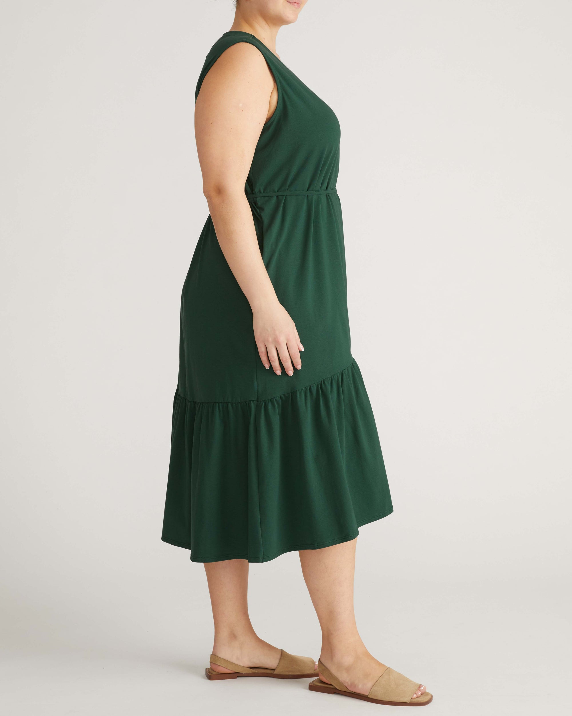 Tiered Twirl Wrap Dress - Conifer | Plus Size & Straight Size Women's Fashion | Universal Standard