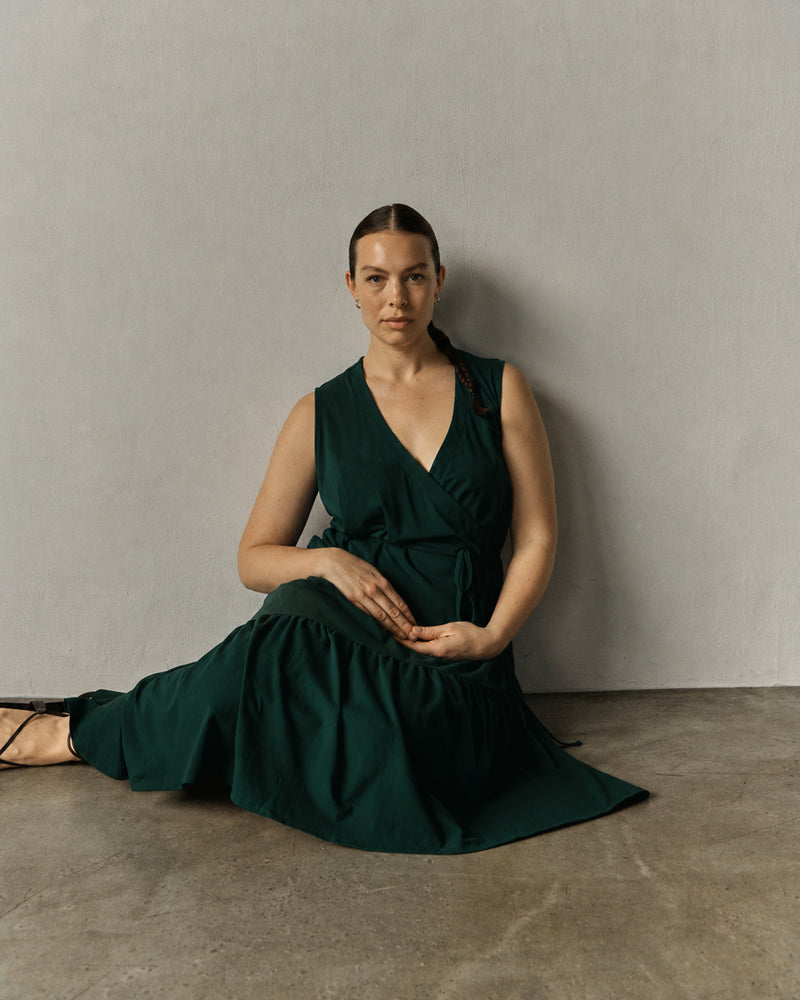 Tiered Twirl Wrap Dress - Conifer | Plus Size & Straight Size Women's Fashion | Universal Standard