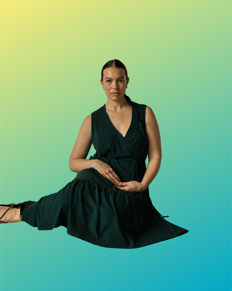 Tiered Twirl Wrap Dress - Conifer
