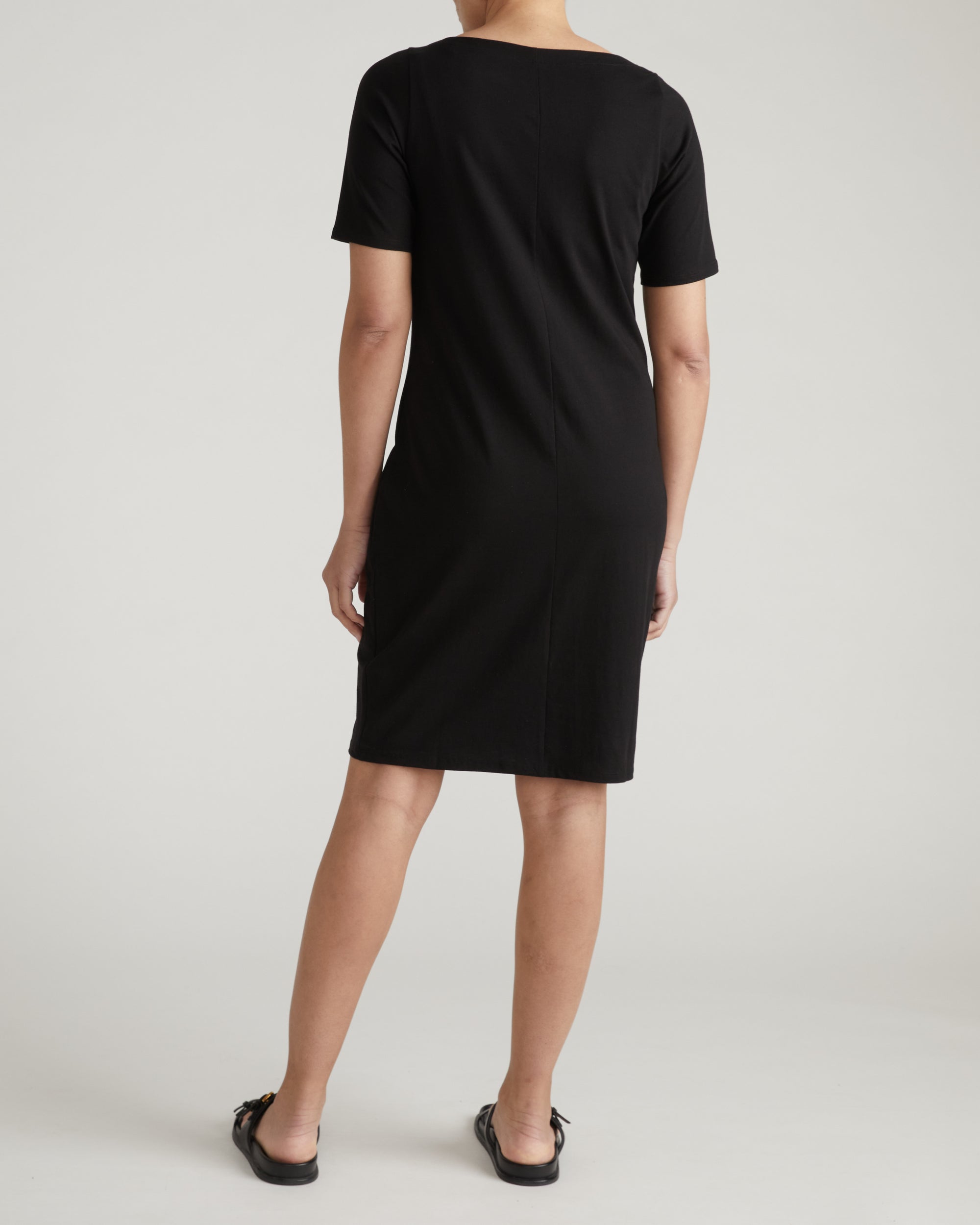 Belle Breton Stripe Jersey Dress - Solid Black | Plus Size & Straight Size Women's Fashion | Universal Standard