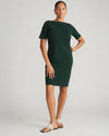 Belle Breton Stripe Jersey Dress - Solid Conifer | Plus Size & Straight Size Women's Fashion | Universal Standard