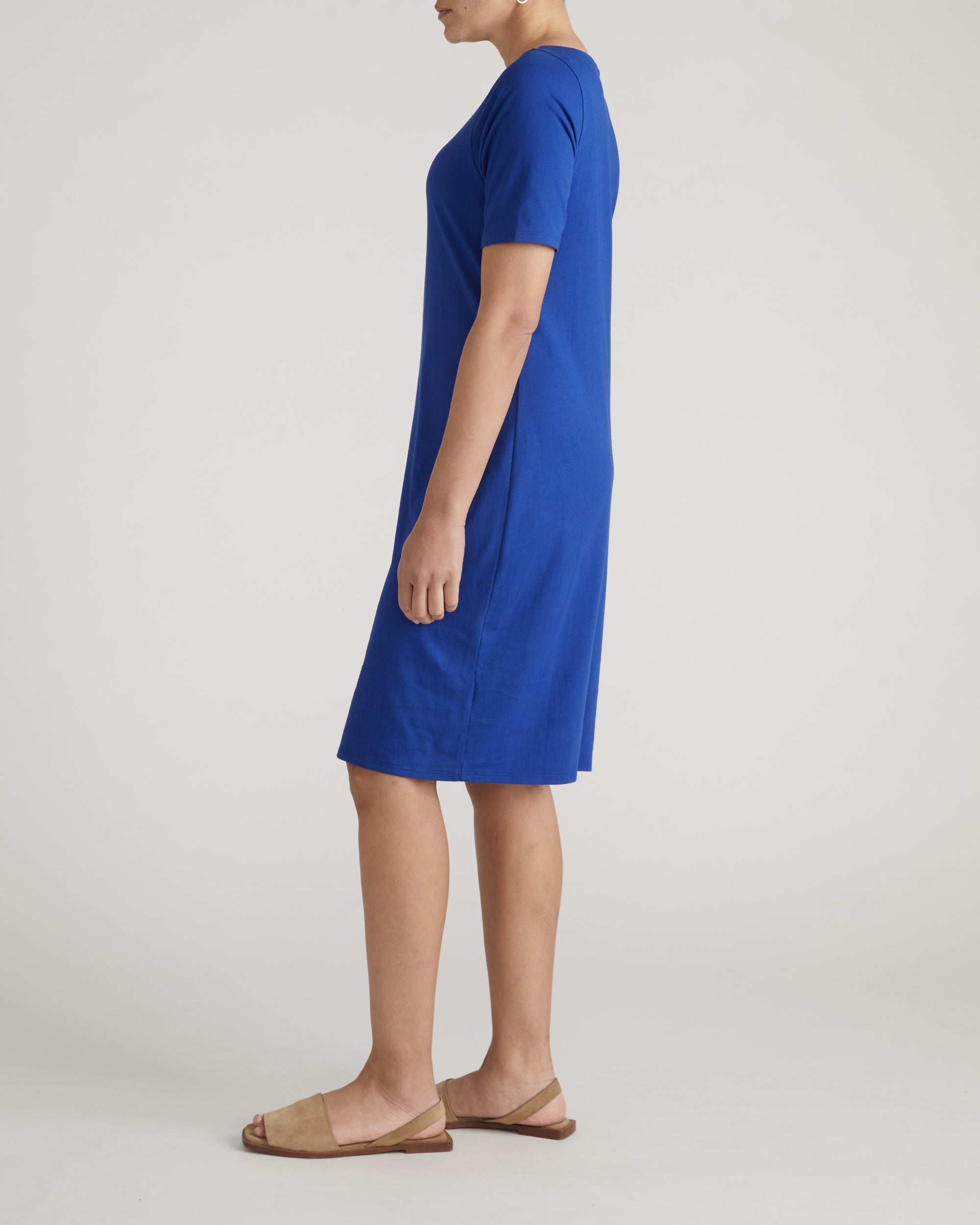 Belle Breton Stripe Jersey Dress - Solid Ultramarine | Plus Size & Straight Size Women's Fashion | Universal Standard