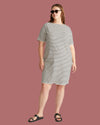 Belle Breton Stripe Jersey Dress - Ecru/Black Stripe