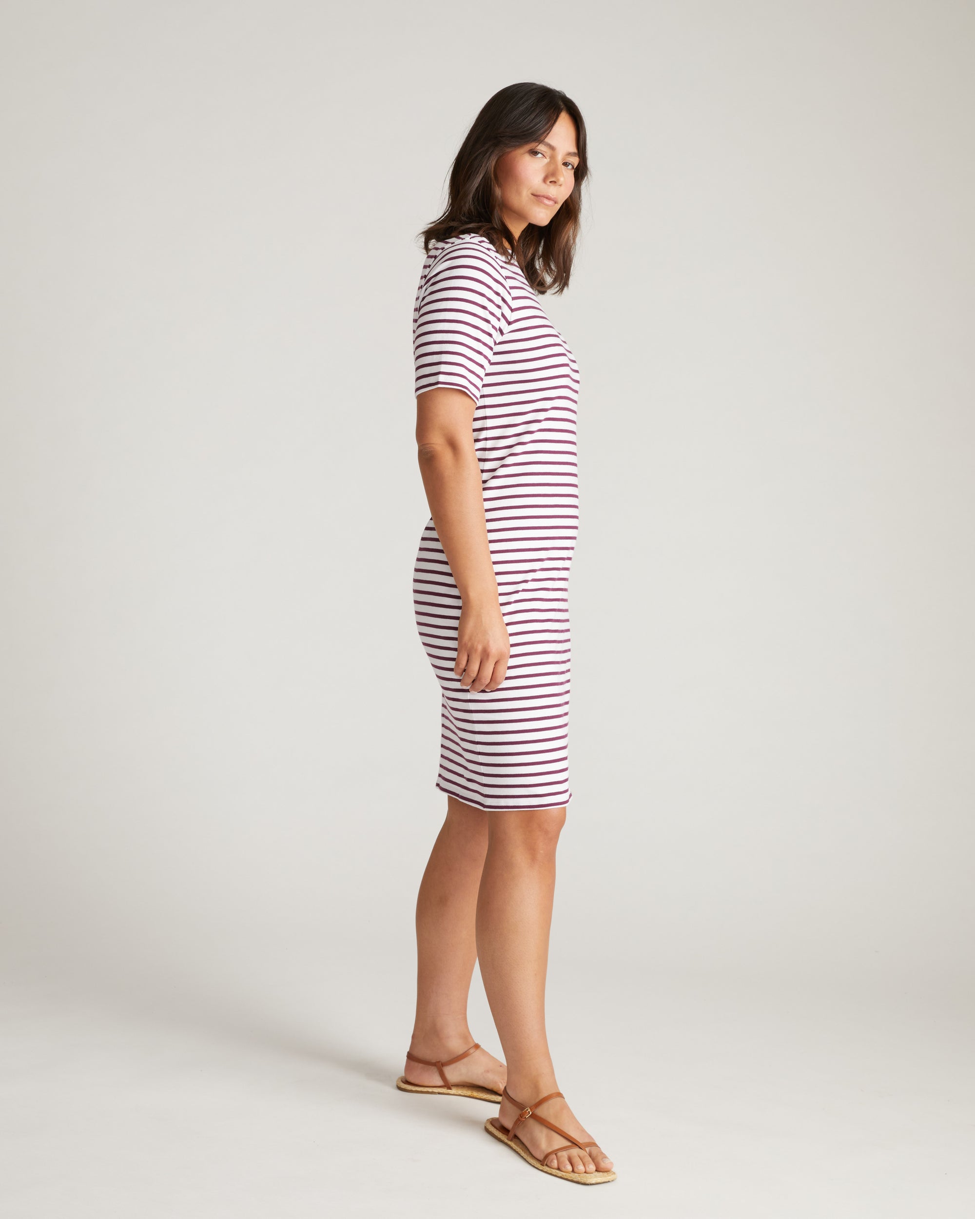 Belle Breton Stripe Jersey Dress - White/Gamay Stripe - Size 3XS - by Universal Standard Belle Breton Stripe Jersey Dress - White/Gamay Stripe - Size 3XS - by Universal Standard