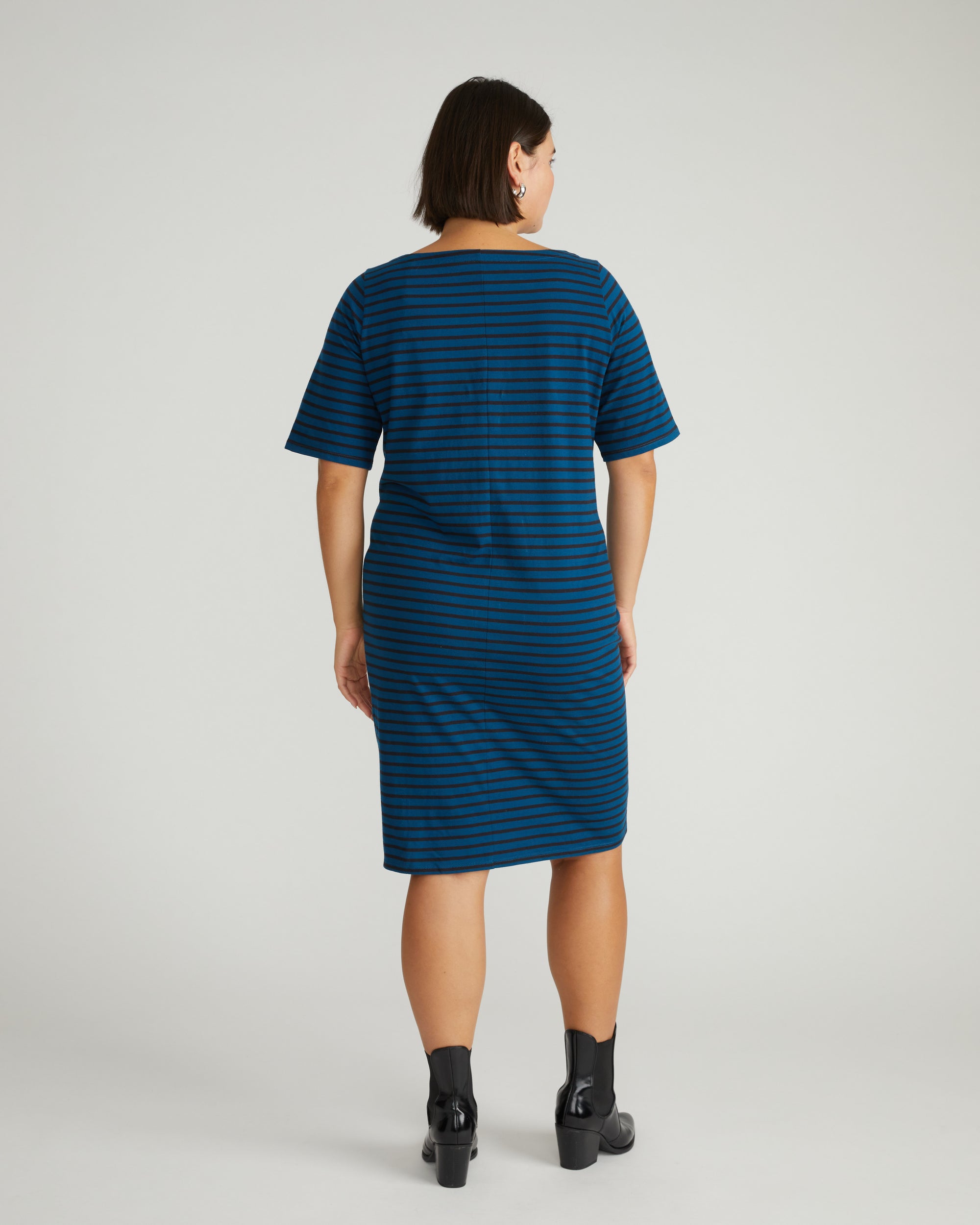 blue striped jersey dress Alex Long Shirt Dress Dobby Blue Stripe