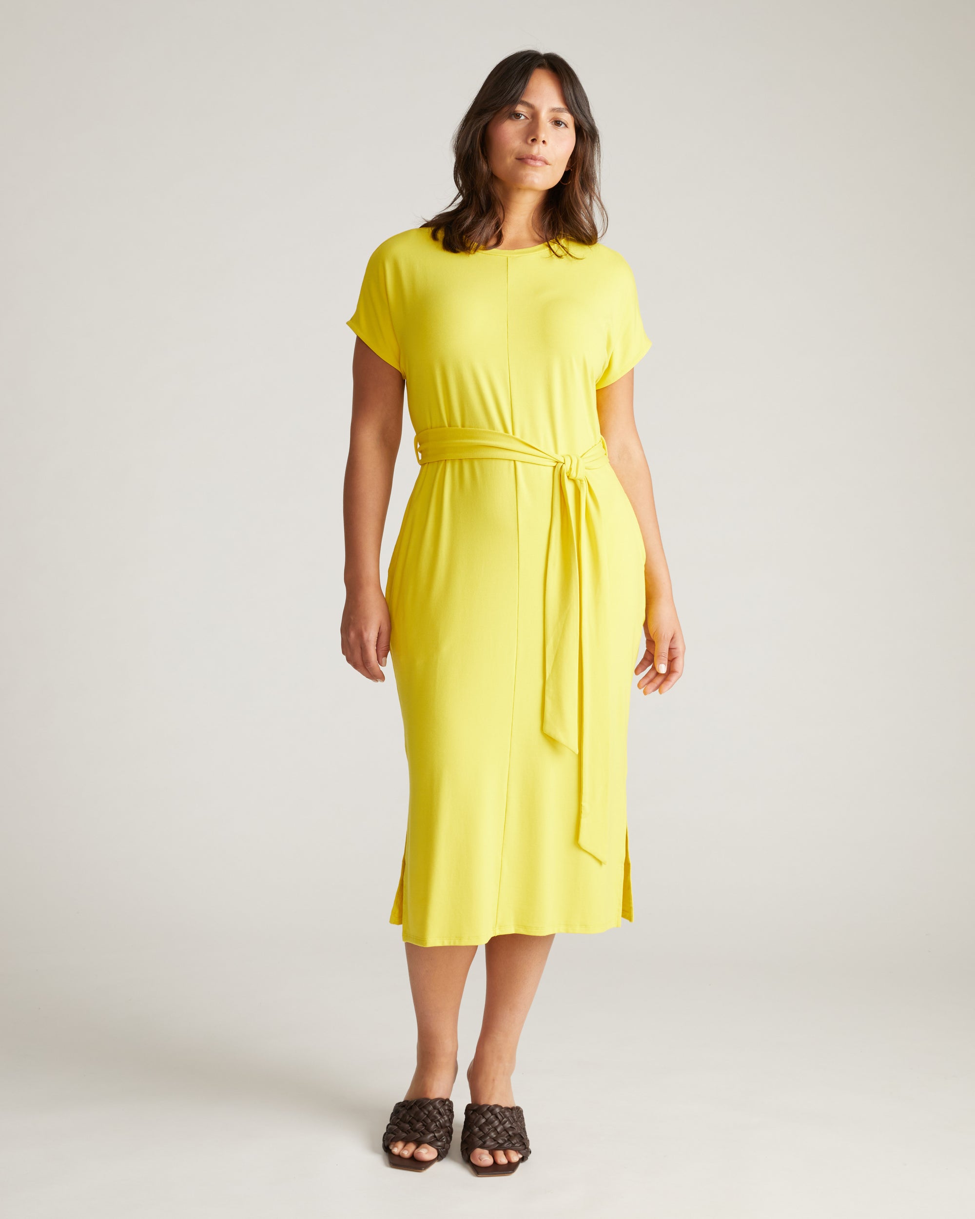 Belted Divine Jersey Dress - Yellow | Plus Size & Straight Size Women's Fashion | Universal Standard