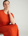 Belted Divine Jersey Dress - Warm Russet