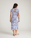 Belted Divine Jersey Dress - Petal Palette Print in Jacaranda