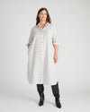 Odeon Stretch Poplin Shirtdress - White Windowpane Check | Plus Size & Straight Size Women's Fashion | Universal Standard