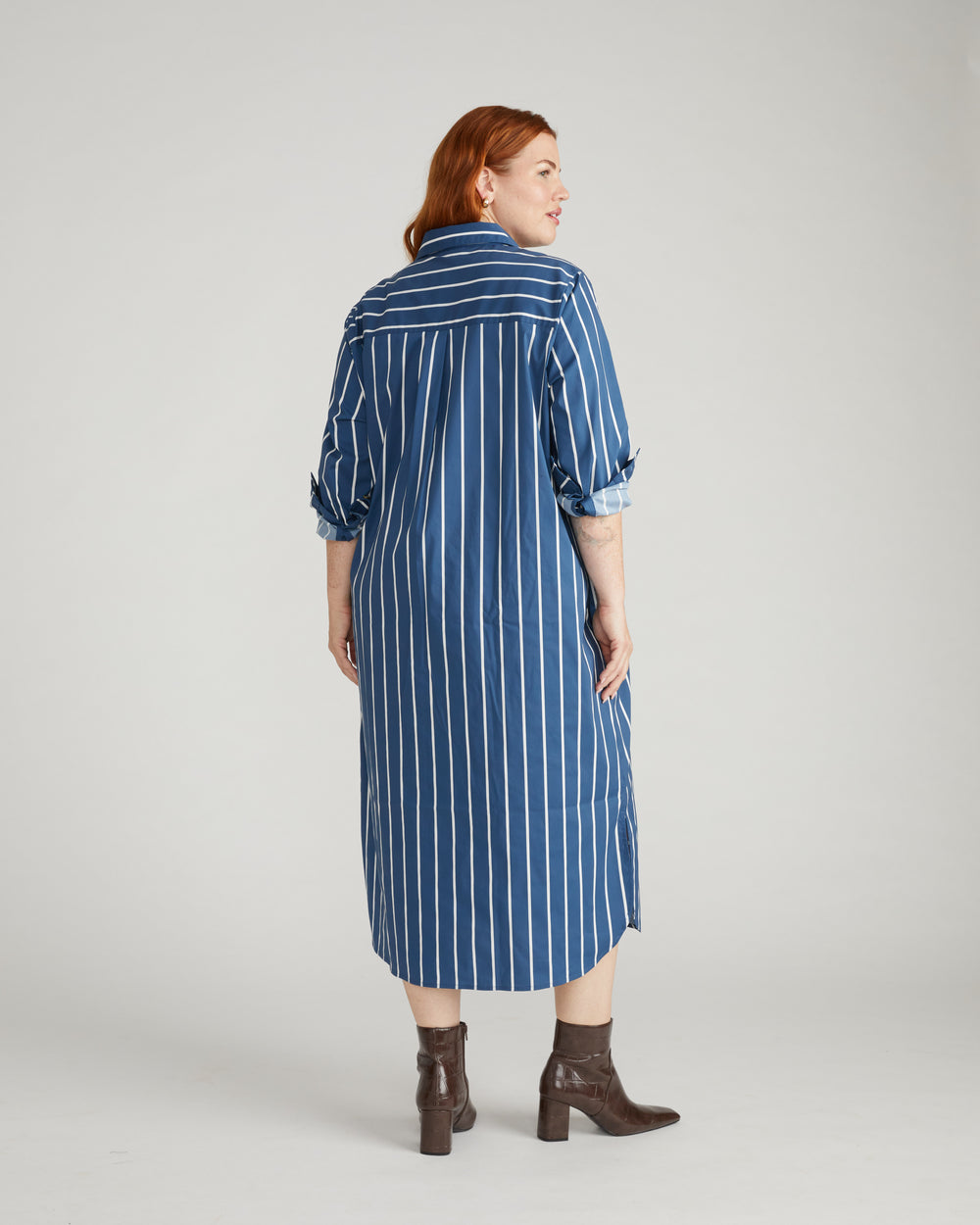 Odeon Stretch Poplin Shirtdress - Ensign Blue/White Stripe