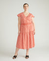 Ambroeus Smocked Poplin Dress - Coral Reef/White Stripe