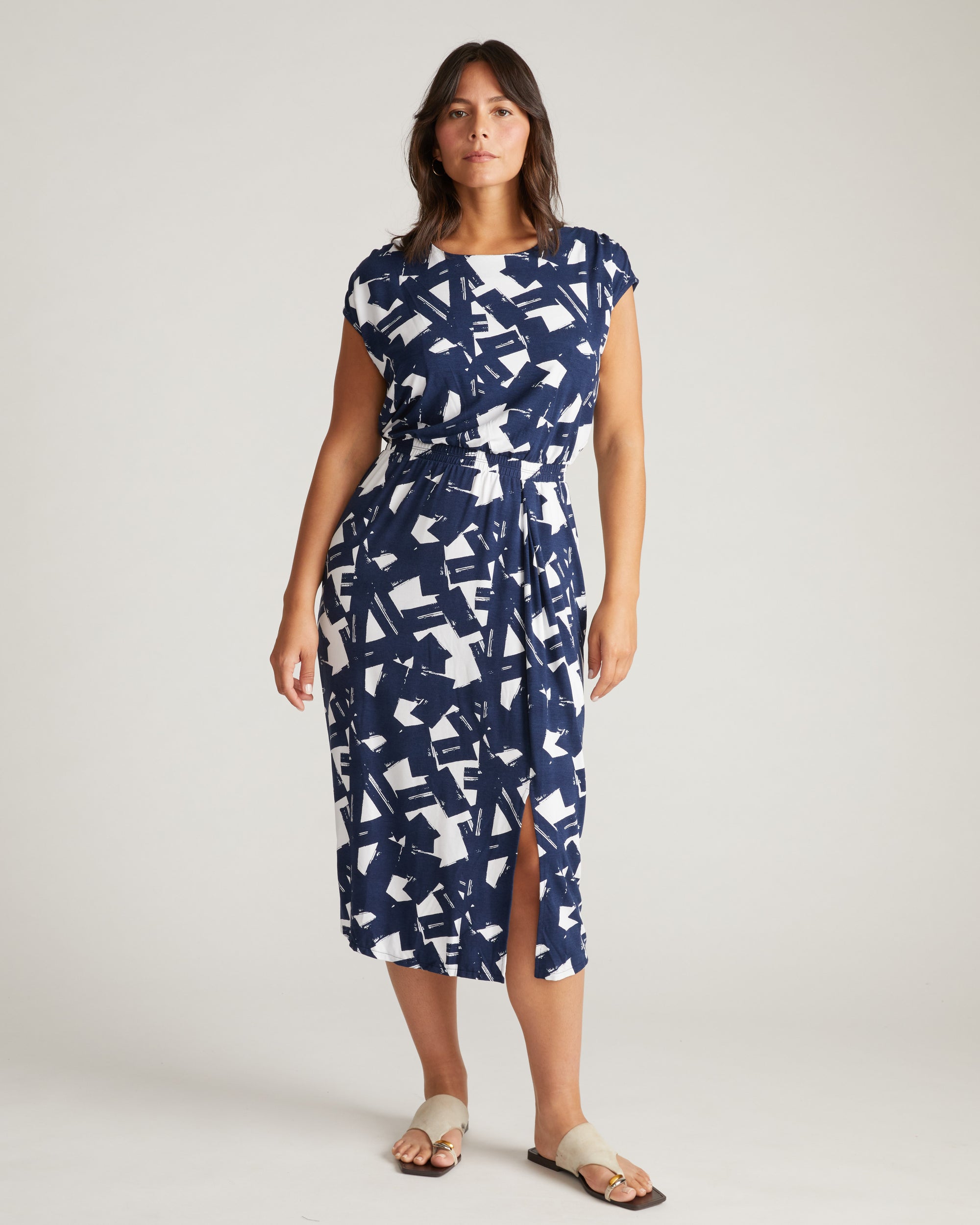 Havana Divine Jersey Dress - Navy Santiago Print | Plus Size & Straight Size Women's Fashion | Universal Standard