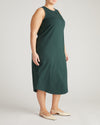 Woman wearing Cai High Neck Tank Dress - Forest Green from Universal Standard
