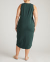 Woman wearing Cai High Neck Tank Dress - Forest Green from Universal Standard