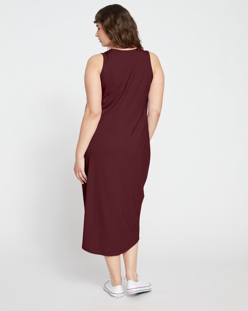 Cai High Neck Tank Dress - Black Cherry | Plus Size & Straight Size Women's Fashion | Universal Standard