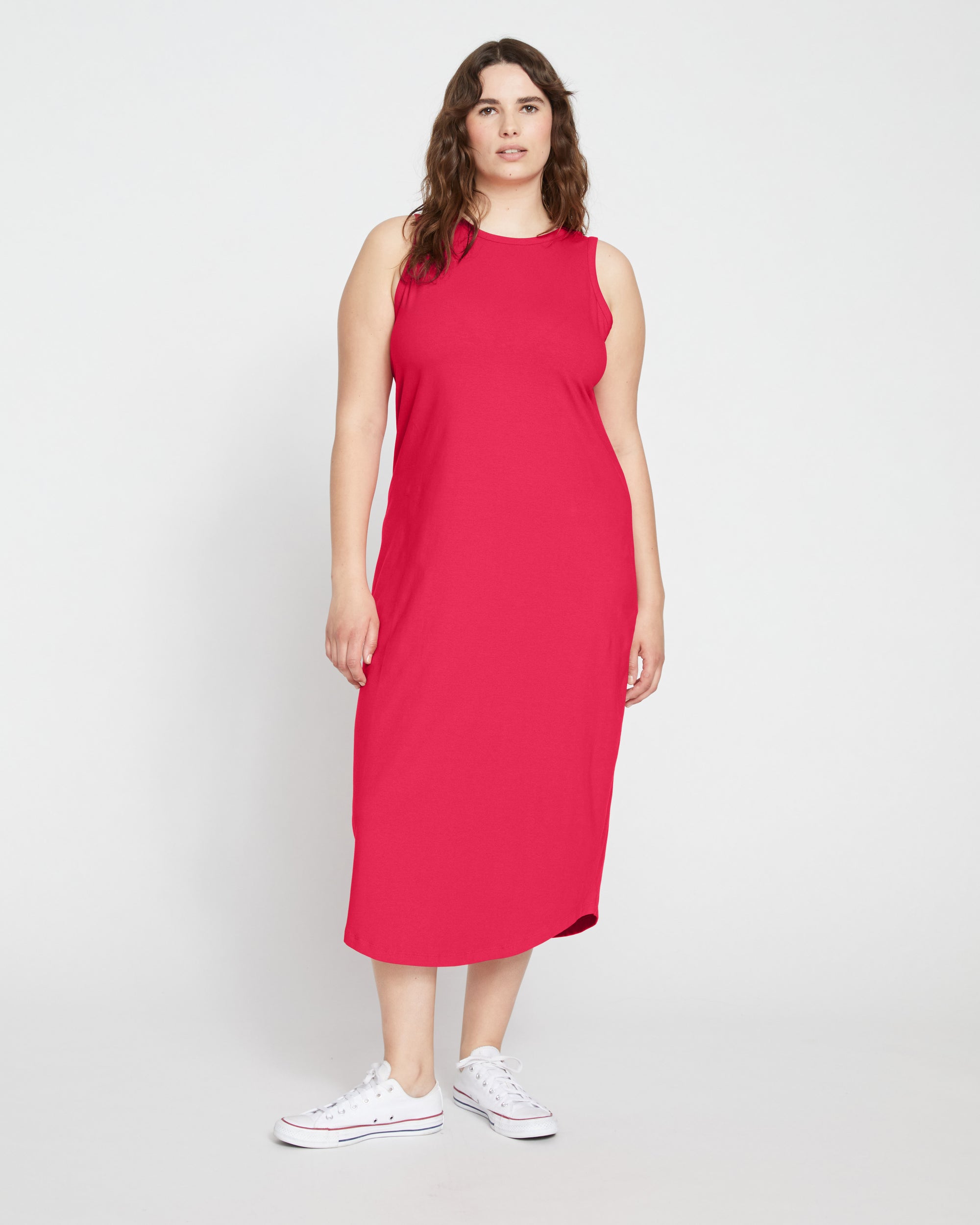 Cai High Neck Tank Dress - Cerise Universal Standard Cai High Neck Tank Dress - Cerise Universal Standard