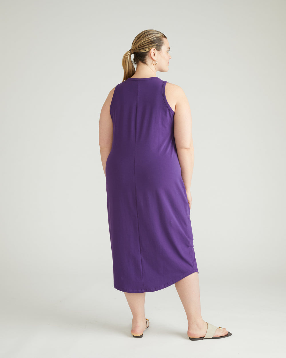 Cai High Neck Tank Dress - Deep Purple