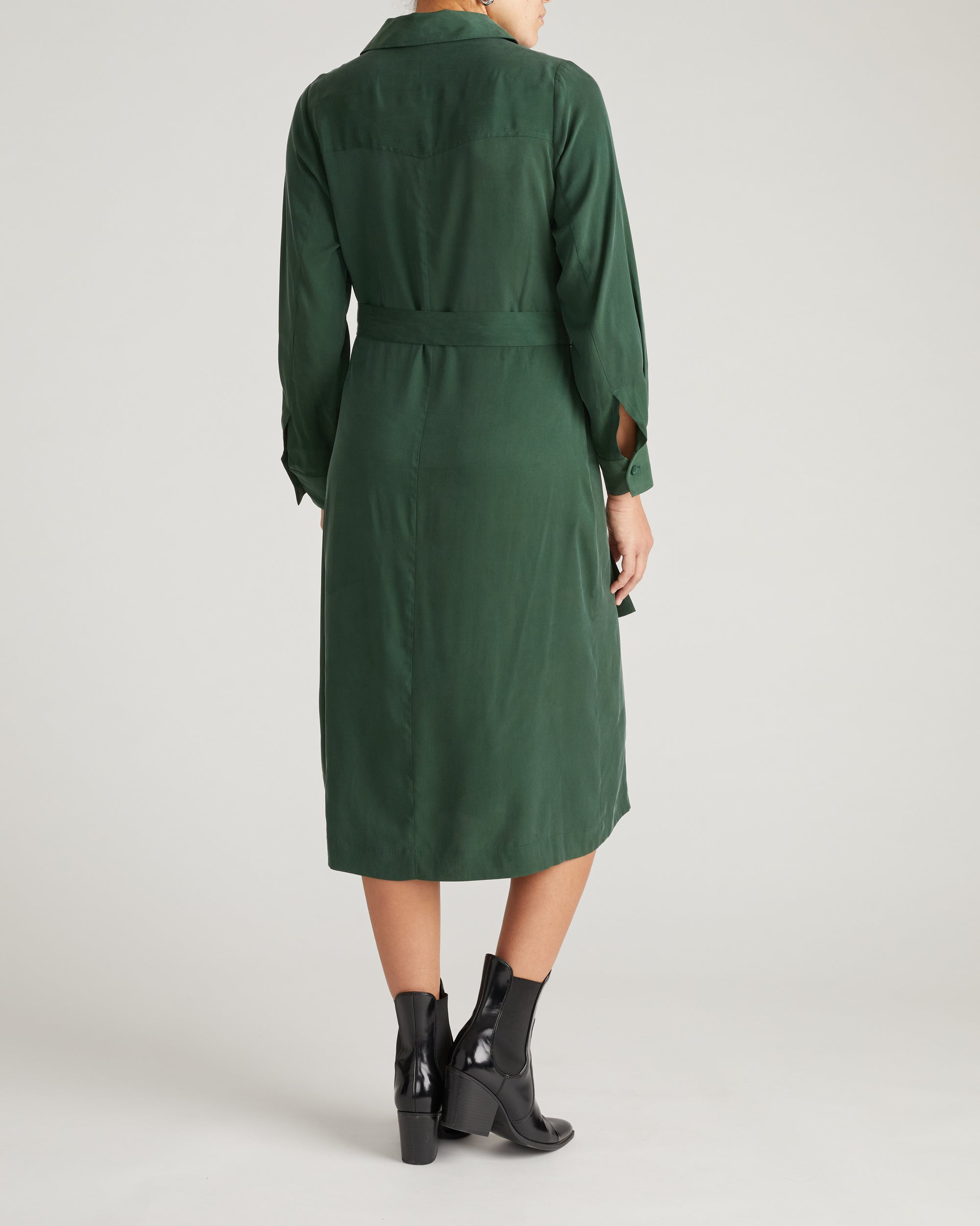Cooling Stretch Cupro Savannah Dress - / Forest Green- Size3XS Cooling Stretch Cupro Savannah Dress - / Forest Green- Size3XS