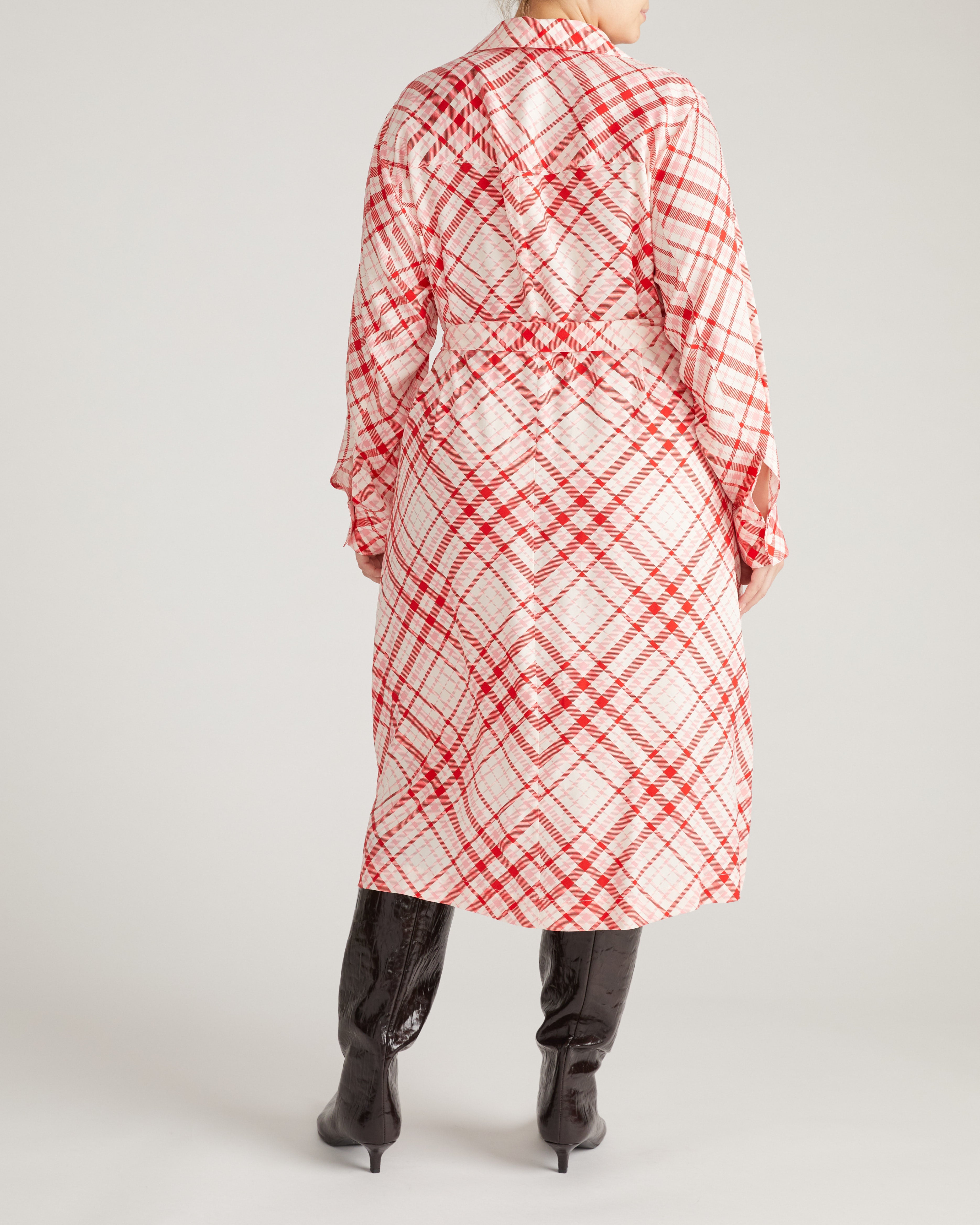 Cooling Stretch Cupro Savannah Dress - Red Plaid Print – Universal