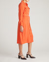 Woman wearing Cooling Stretch Cupro Savannah Dress - Orange Flame from Universal Standard
