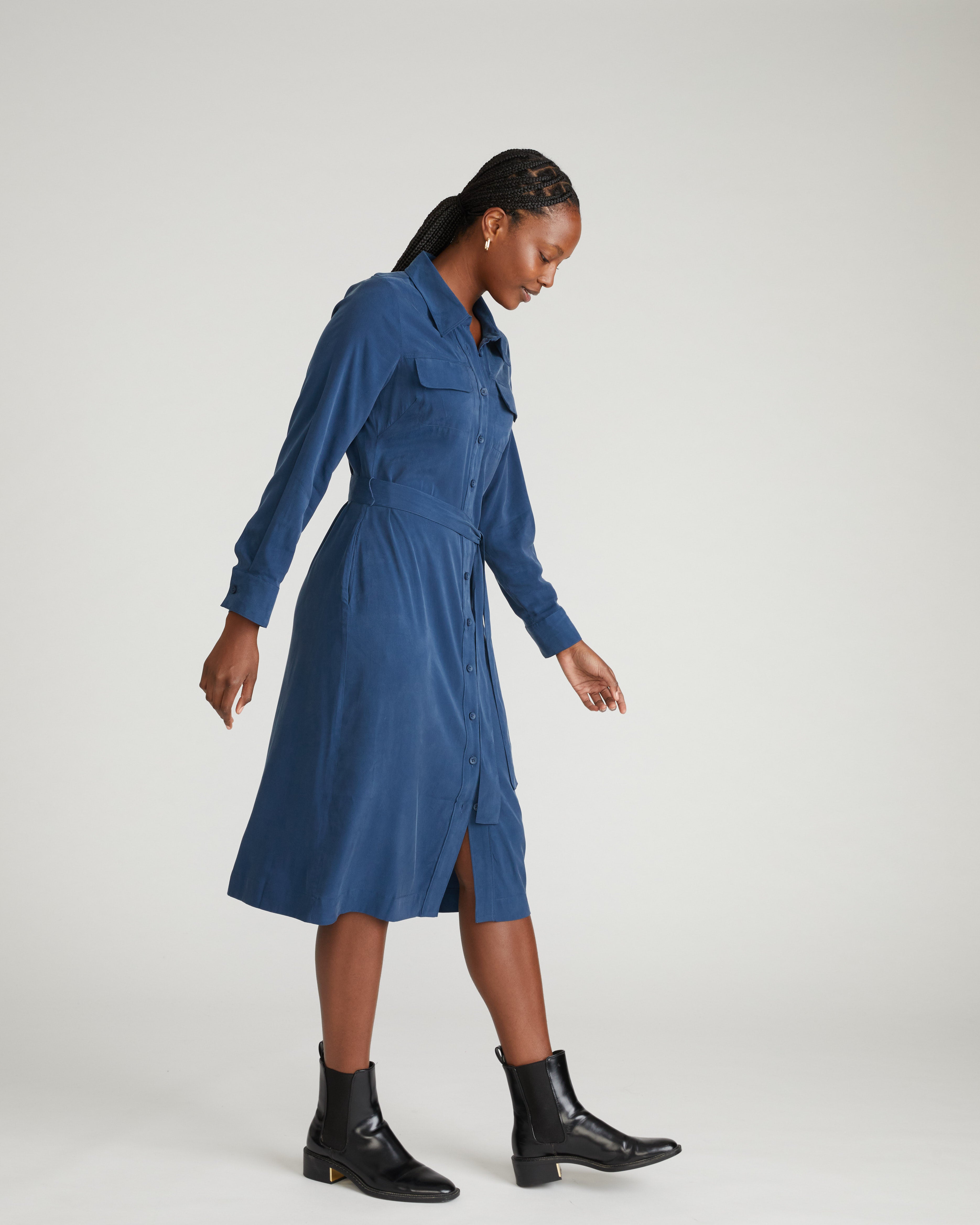 Cooling Stretch Cupro Savannah Dress - Pageant Blue – Universal