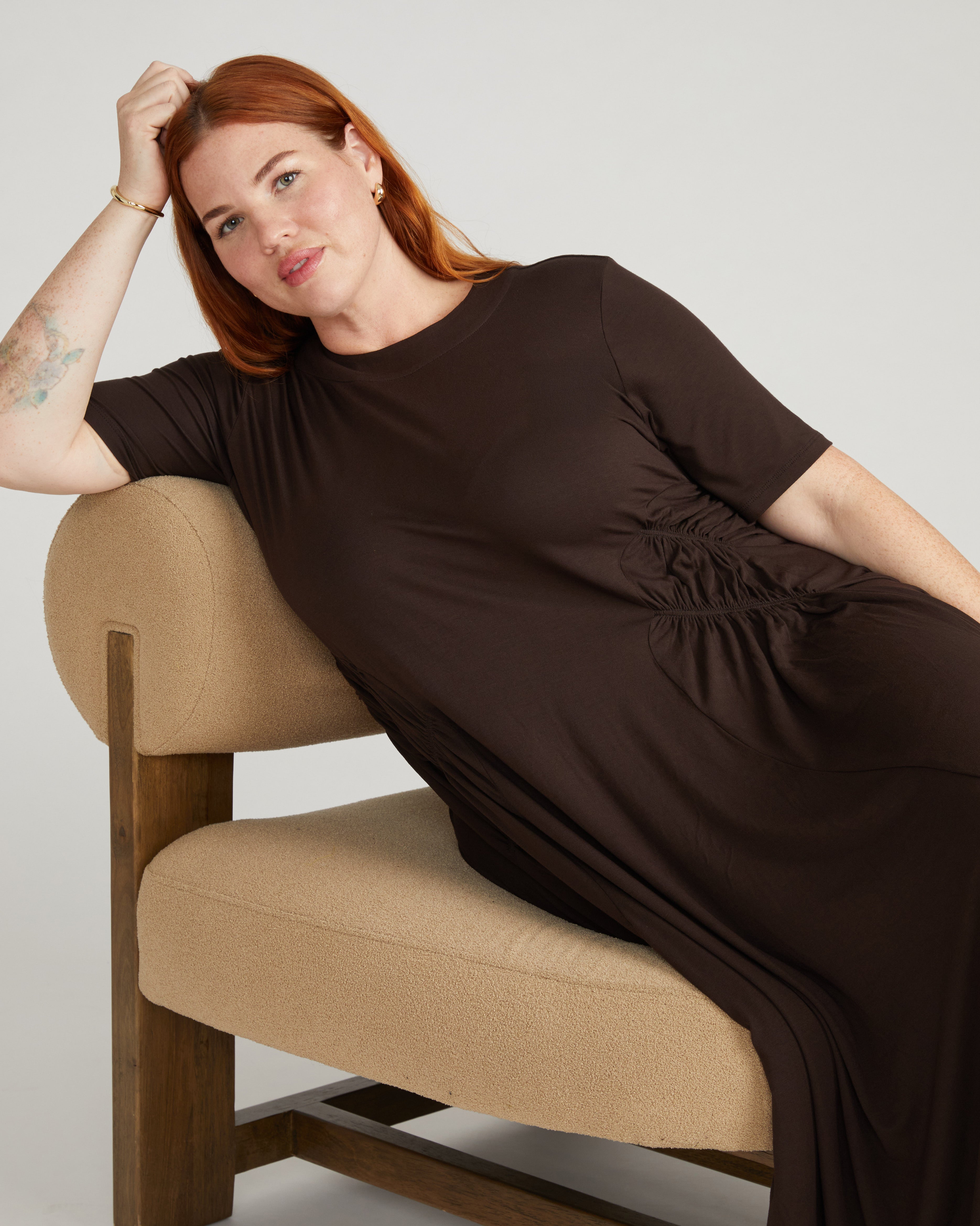 Devi Liquid Jersey Dress - Espresso – Universal Standard