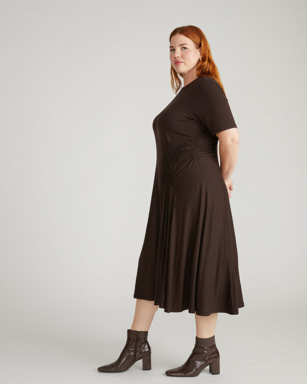 Devi Liquid Jersey Dress - Espresso Universal Standard Devi Liquid Jersey Dress - Espresso Universal Standard