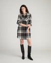 Maine Stretch Flannel Shirtdress - Black/White Ashton Plaid