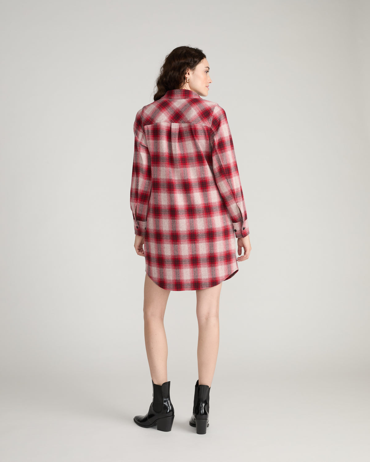 Maine Stretch Flannel Shirtdress - Kent Plaid