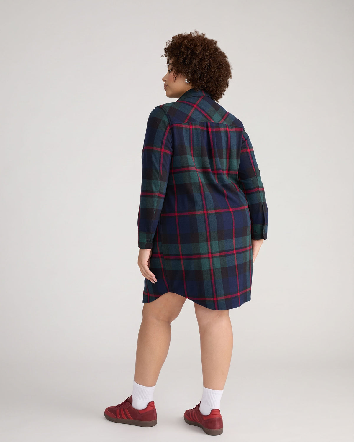 Maine Stretch Flannel Shirtdress - Bedford Plaid