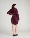 Maine Stretch Flannel Shirtdress - Garnet Plaid