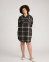 Maine Stretch Flannel Shirtdress - Mushroom Cap Plaid