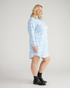 Maine Stretch Flannel Shirtdress - Teapot Whistle Blue Plaid