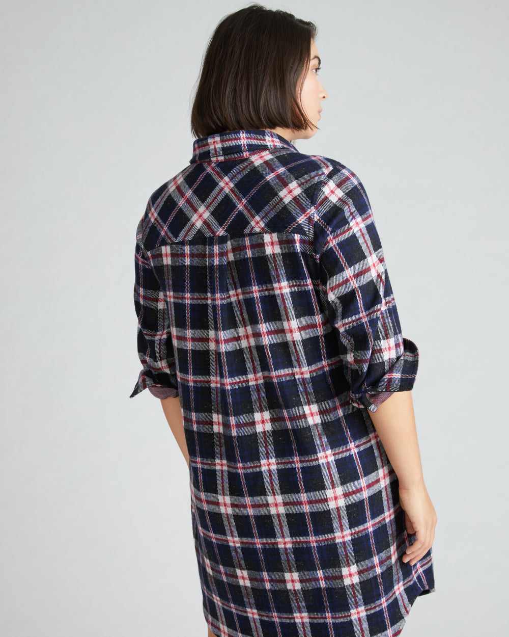 Maine Stretch Flannel Shirtdress - Heritage Plaid