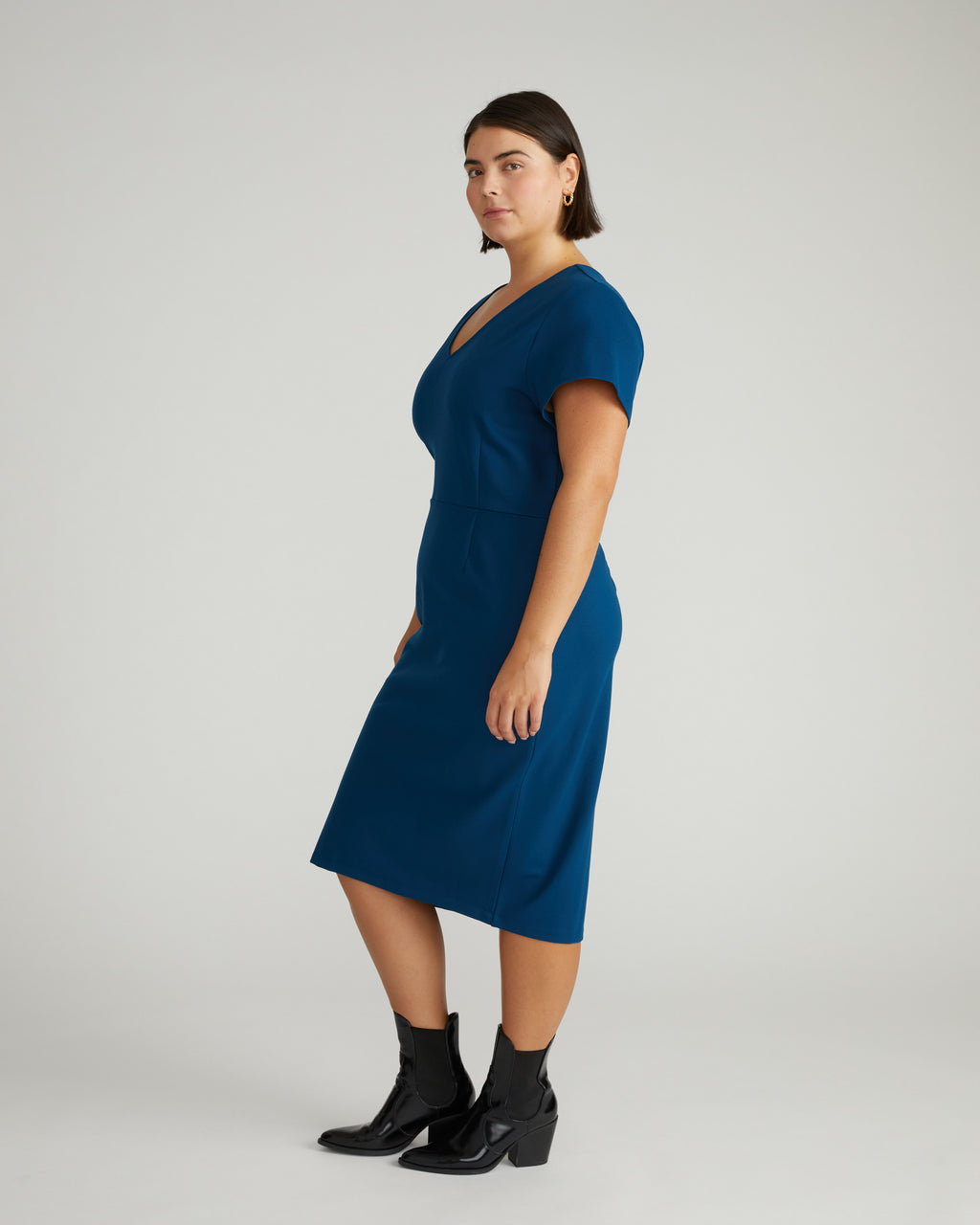 aqua women's v neck ponte midi dress reviews Executive V Neck Ponte Dress