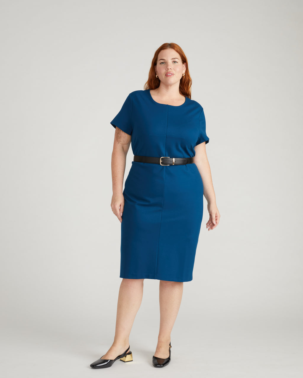 Executive Ponte Dress - / Deep Teal- Size2XL