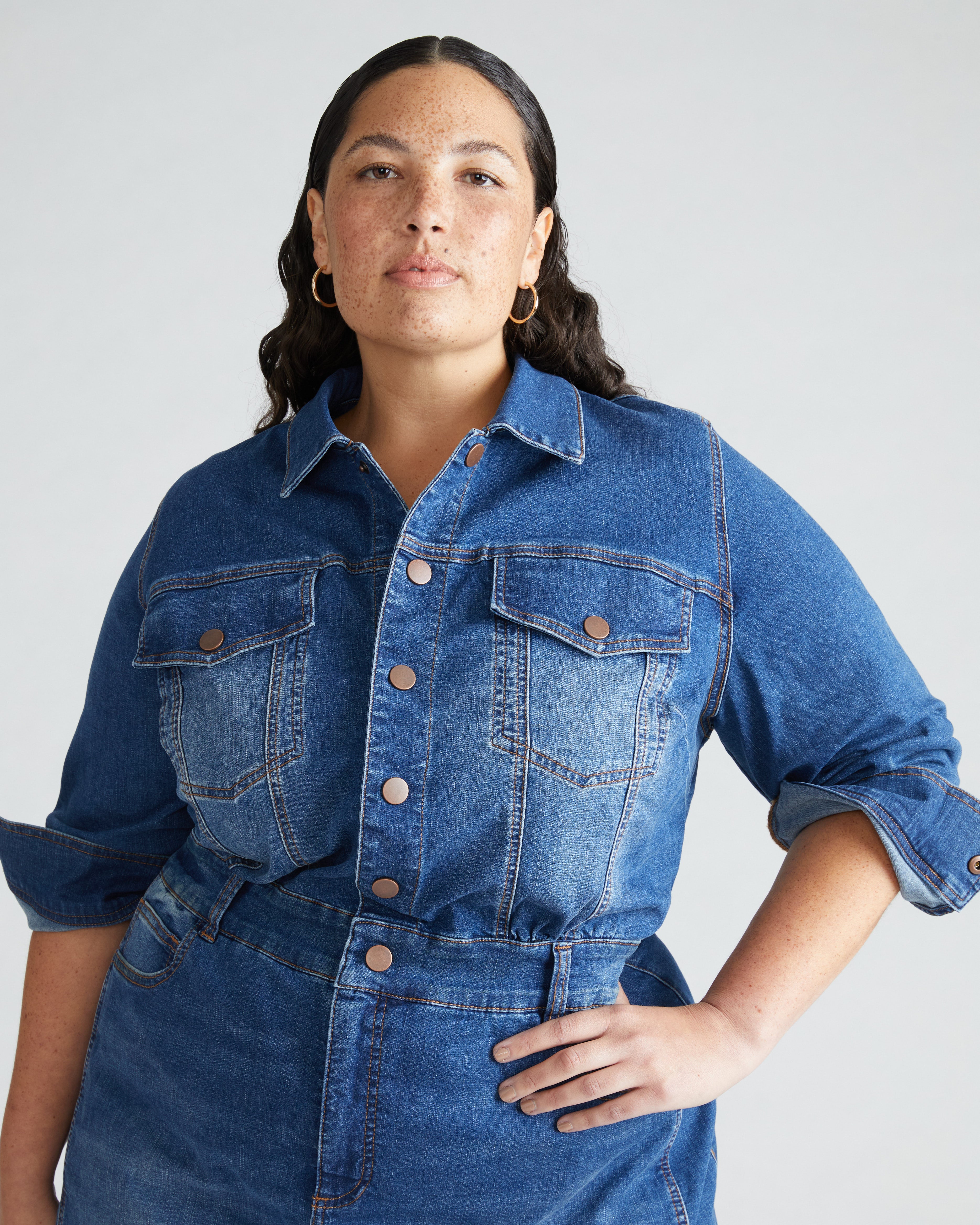 Dakota Denim Dress - Princeton Blue – Universal Standard