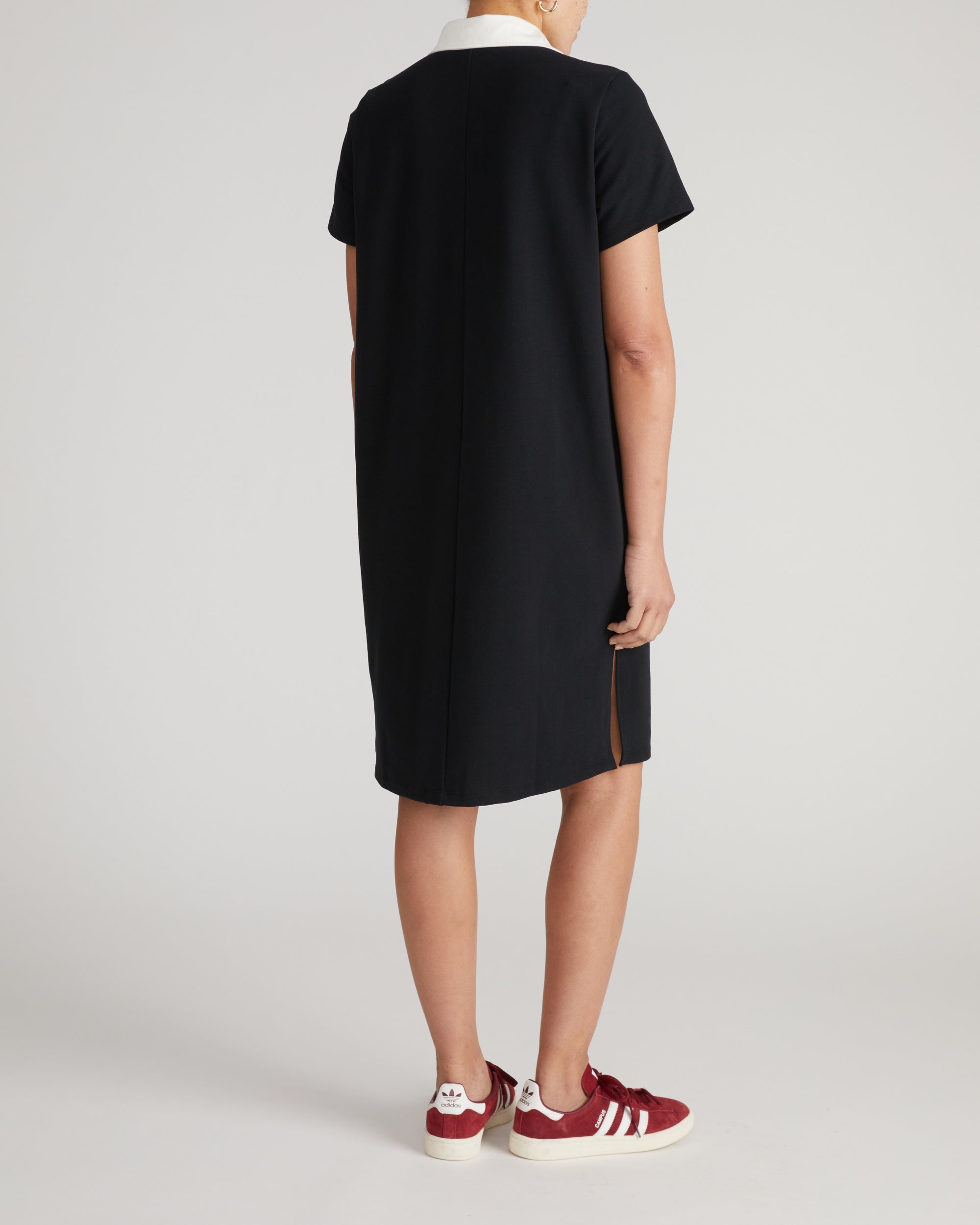 Varsity French Terry Polo Dress - Black/White | Plus Size & Straight Size Women's Fashion | Universal Standard