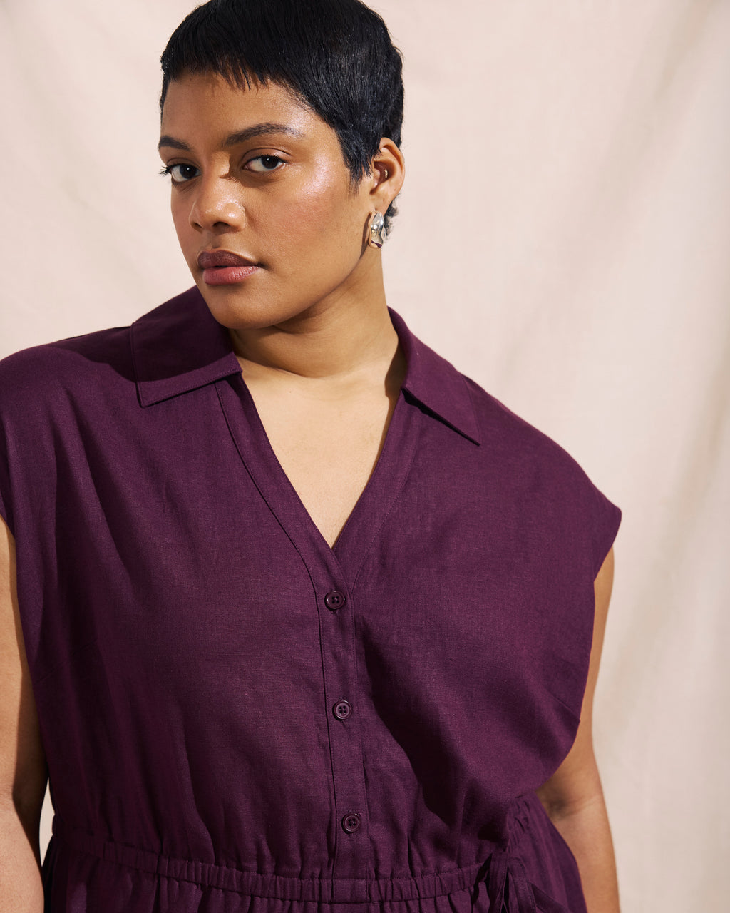 Laurel Linen Dress - Acai - Size 2XS - by Universal Standard Laurel Linen Dress - Acai - Size 2XS - by Universal Standard