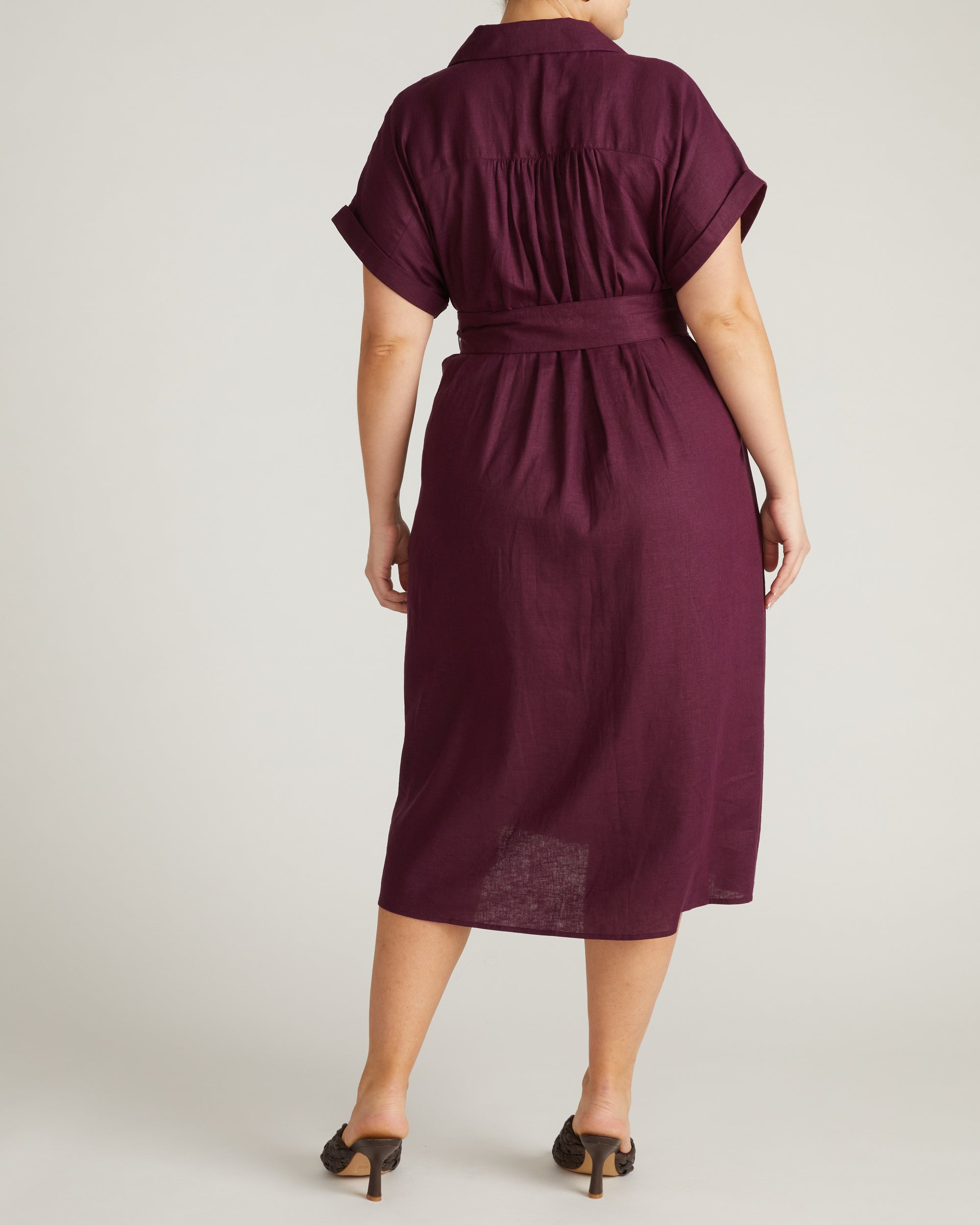 Sandy Stretch Linen Blend Shirtdress